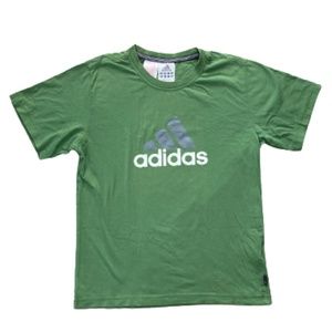 ADIDAS short sleeve green logo t shirt crew neck